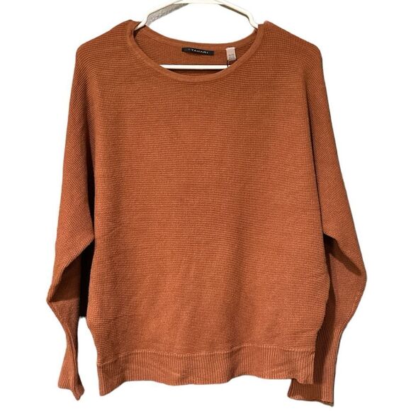 Tahari Burnt Orange Batwing Top Size XL - Picture 1 of 7